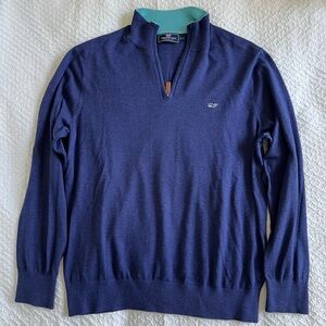 Men's Vineyard Vines Navy Blue Half-Zip Sweater